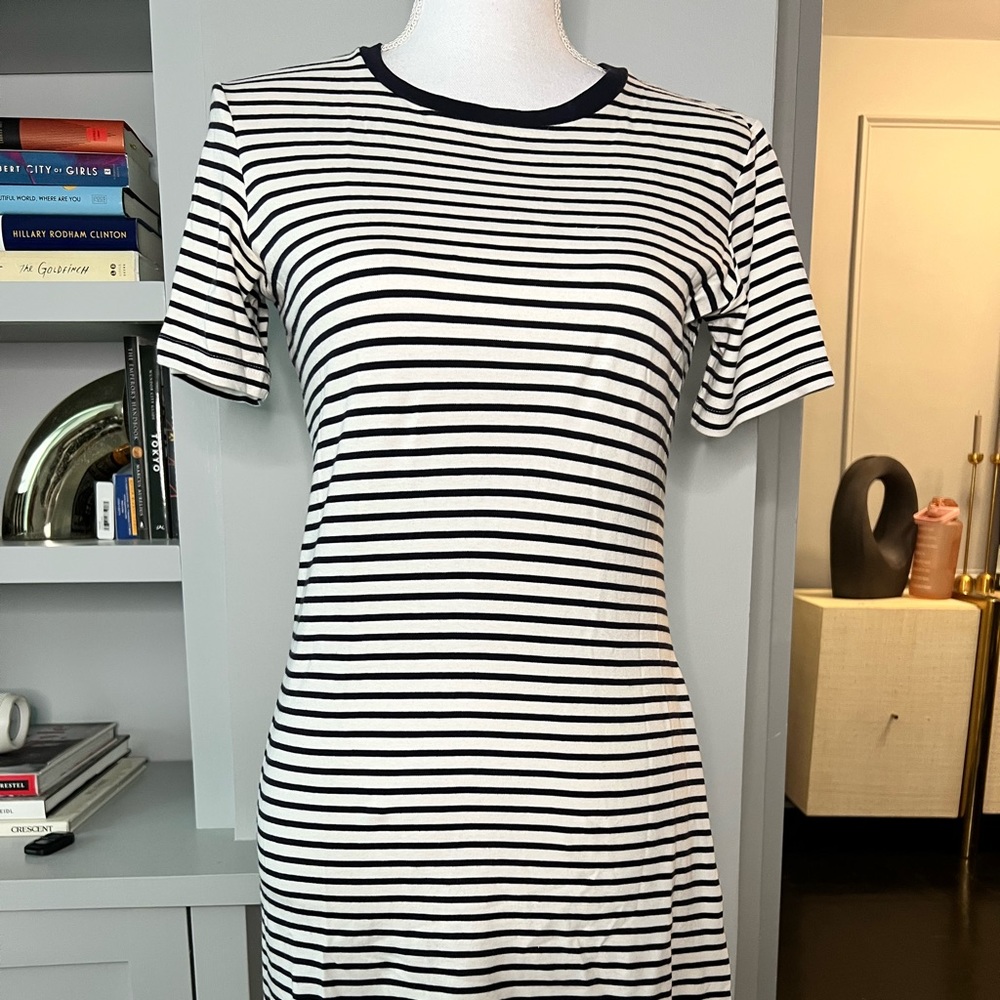 Theory striped mini t-shirt dress